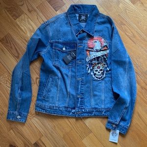 NWT Ed Hard Flag Trucker Indigo jeans jacket M